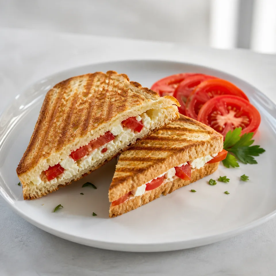 Beyaz Peynirli Domatesli Tost