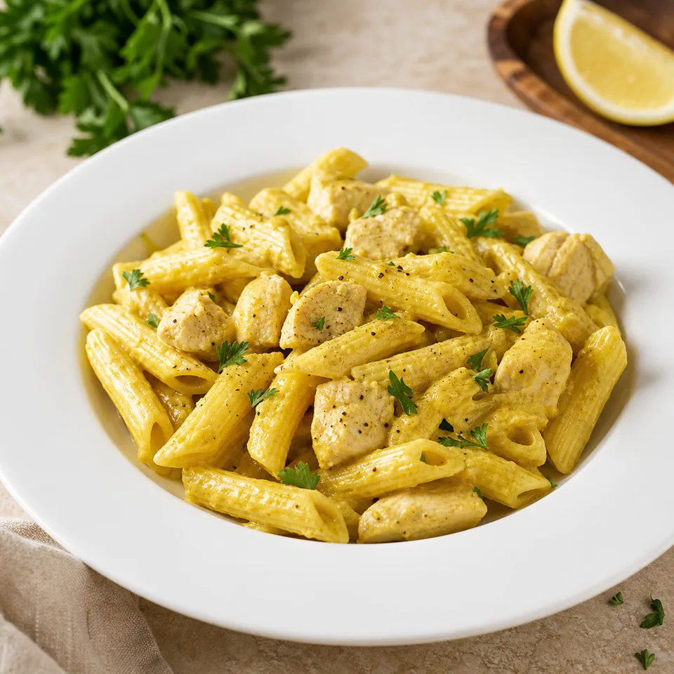 Tavuklu Körili Penne