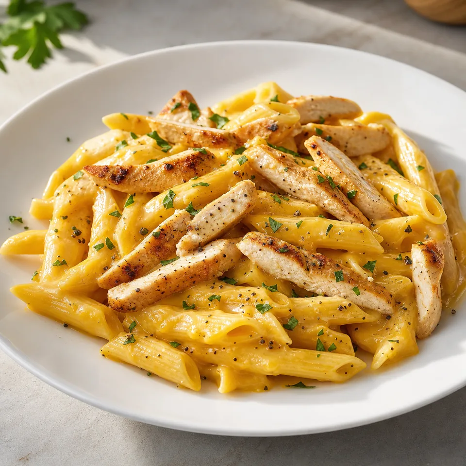 Tavuklu Cheddar Soslu Penne