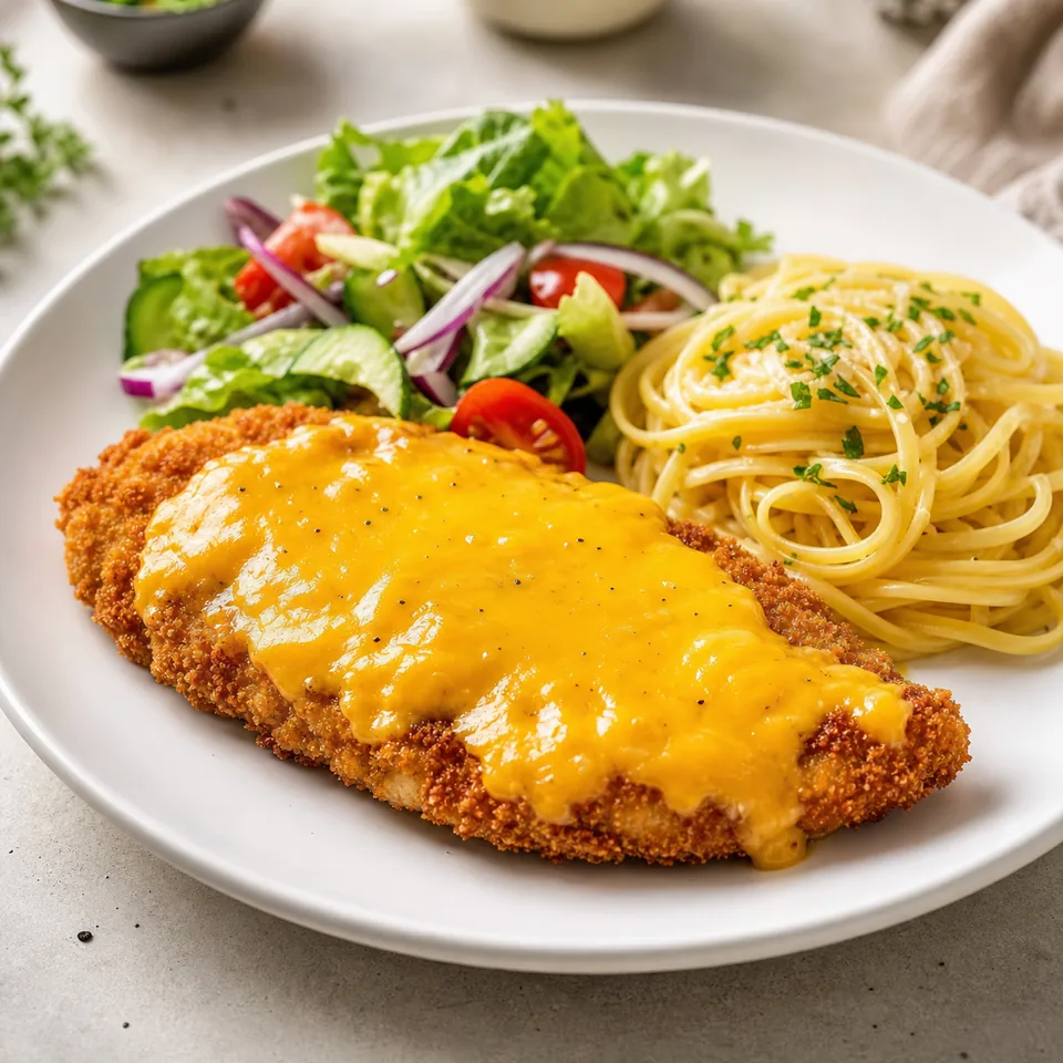 Cheddar Soslu Tavuk Şinitzel