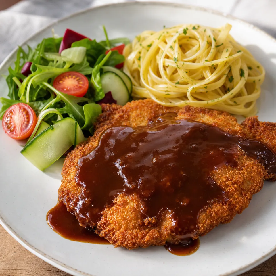 Demiglace Soslu Tavuk Şinitzel